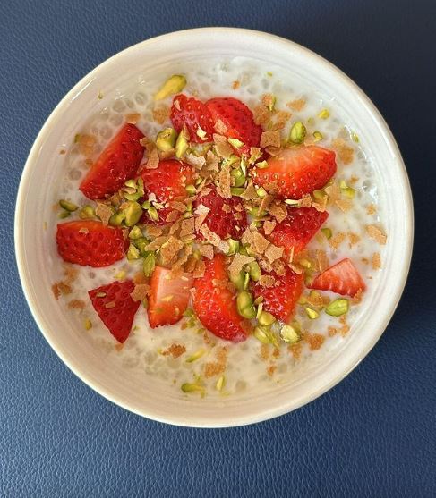 perles de tapioka et fraises